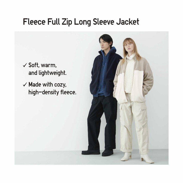 Jaket Fleece Retsleting Lengan Panjang